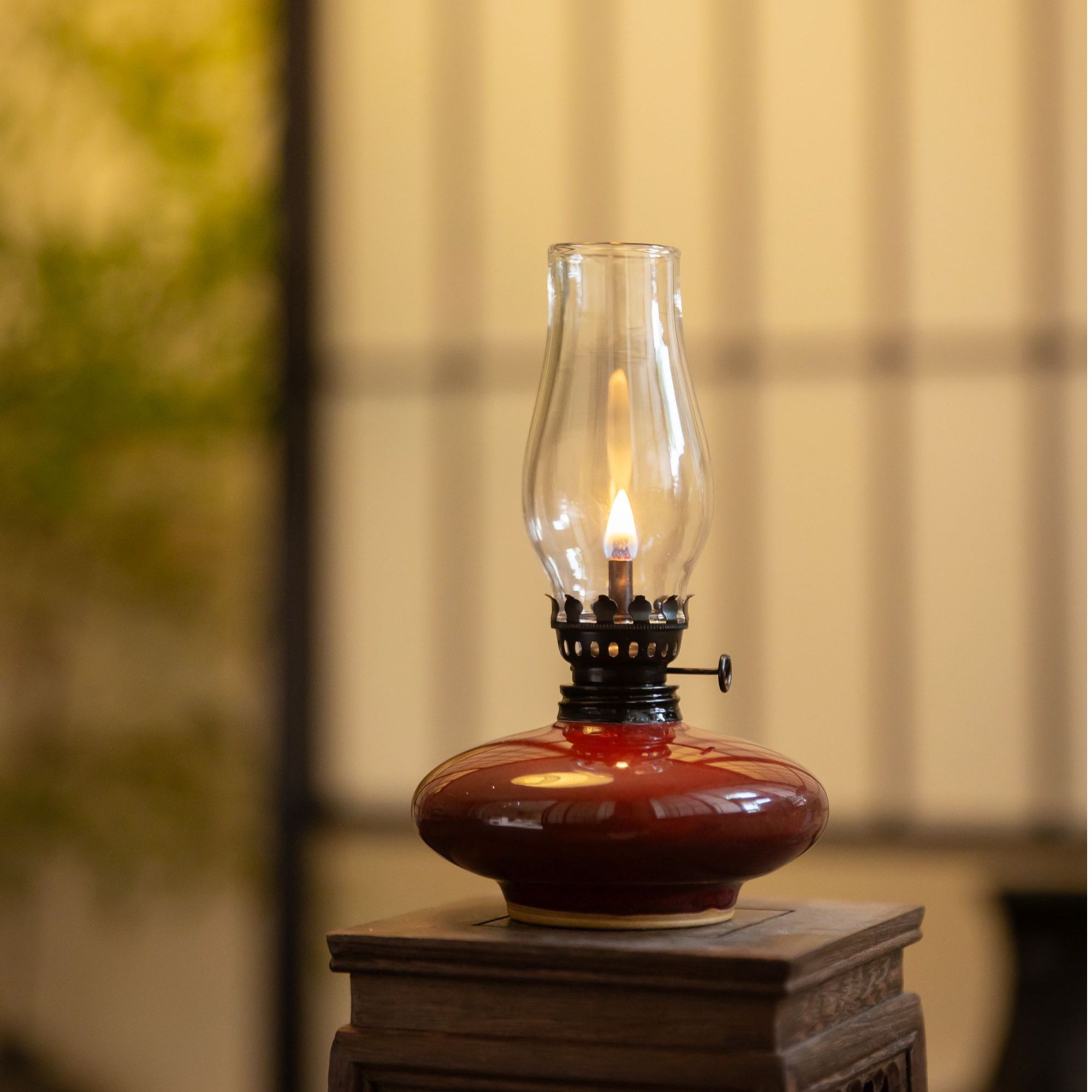 景德镇陶瓷隔火香薰灯郎红摆件复古氛围灯茶室酥油灯家用茶道中式