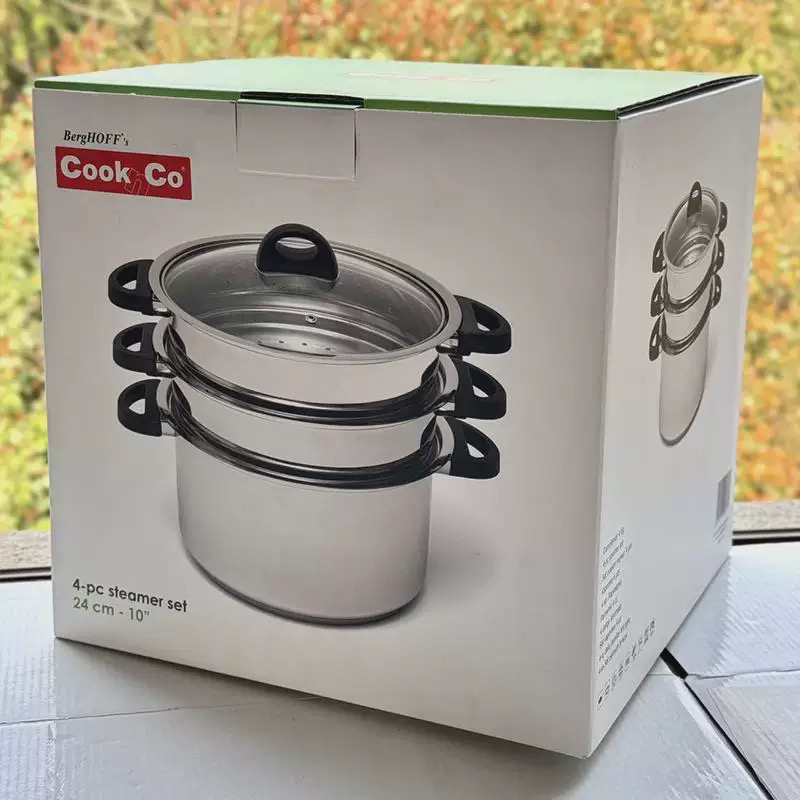 未拆封  贝高福cooknco 双层大蒸锅 316不锈钢24cm