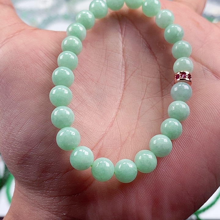 翡翠手链未镶嵌卡7+