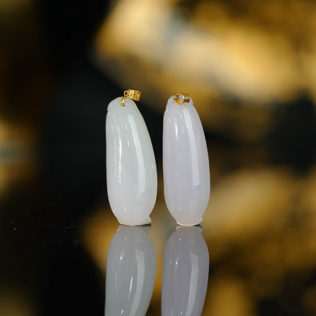 【初见珠宝】18k金翡翠福瓜吊坠10-1C375X193【多样性发一件】