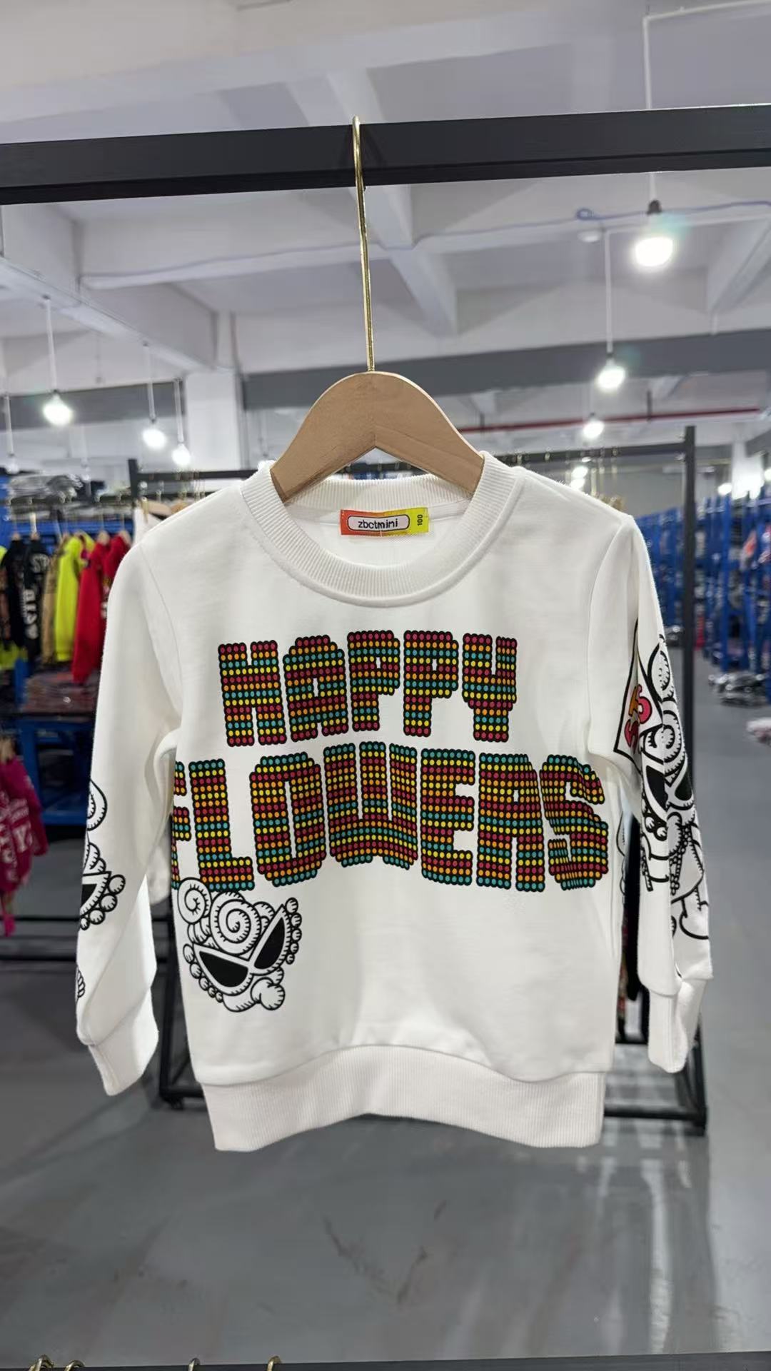 187 圆点卫衣白色    亲子装