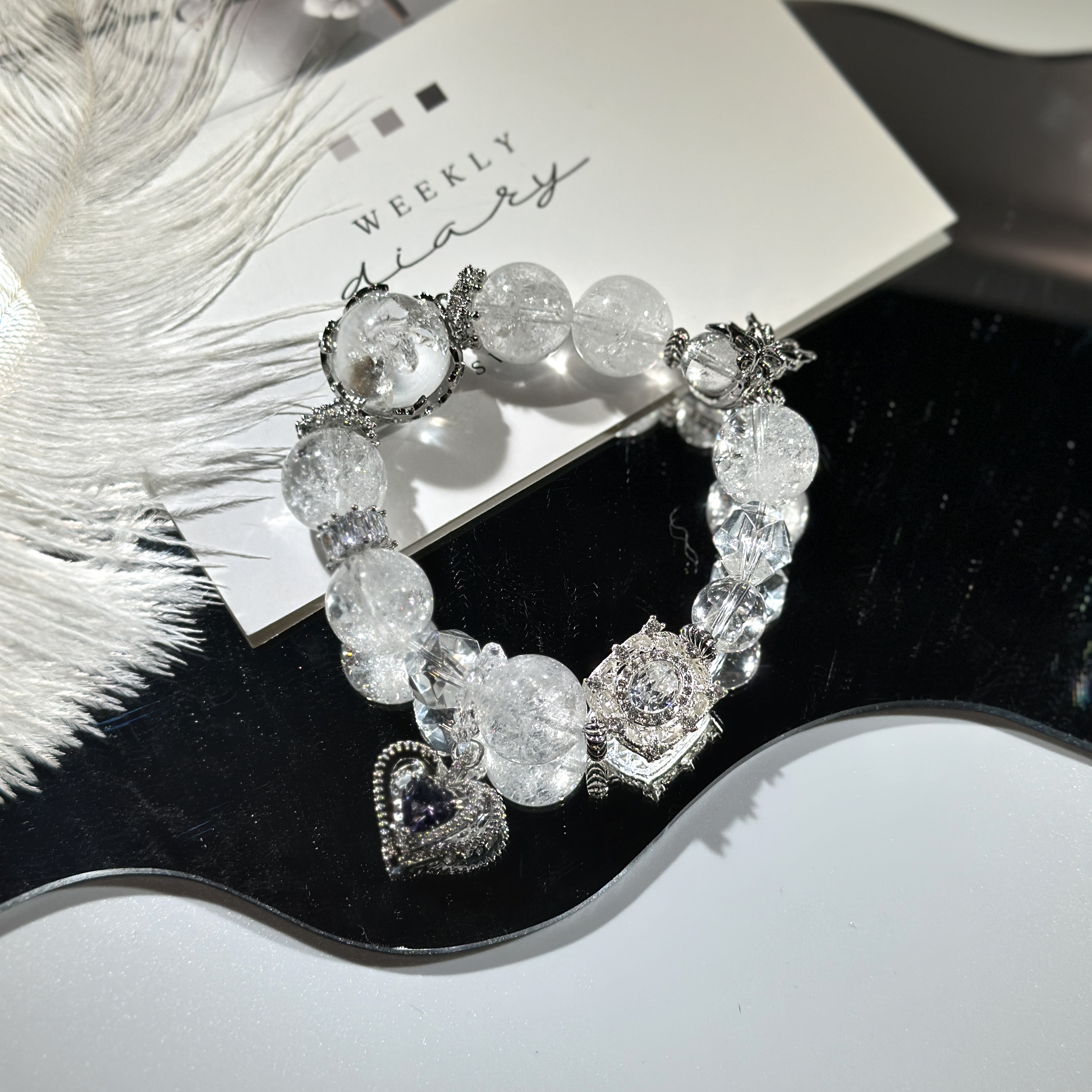 C001白日梦想家-白阿塞白水晶原创多样发货适合女性佩戴水晶手串