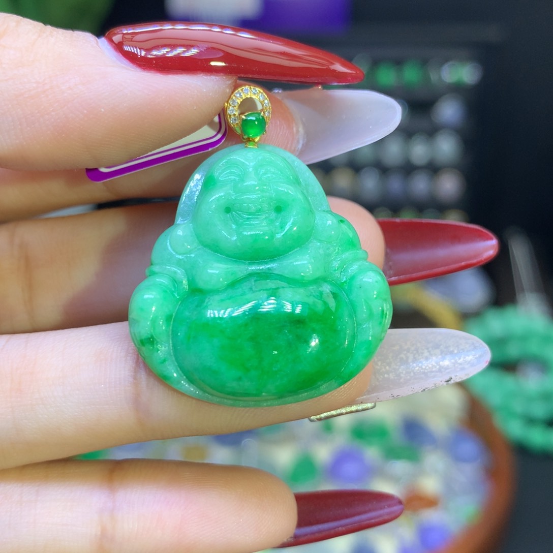 翡翠颈饰18K金镶嵌天然