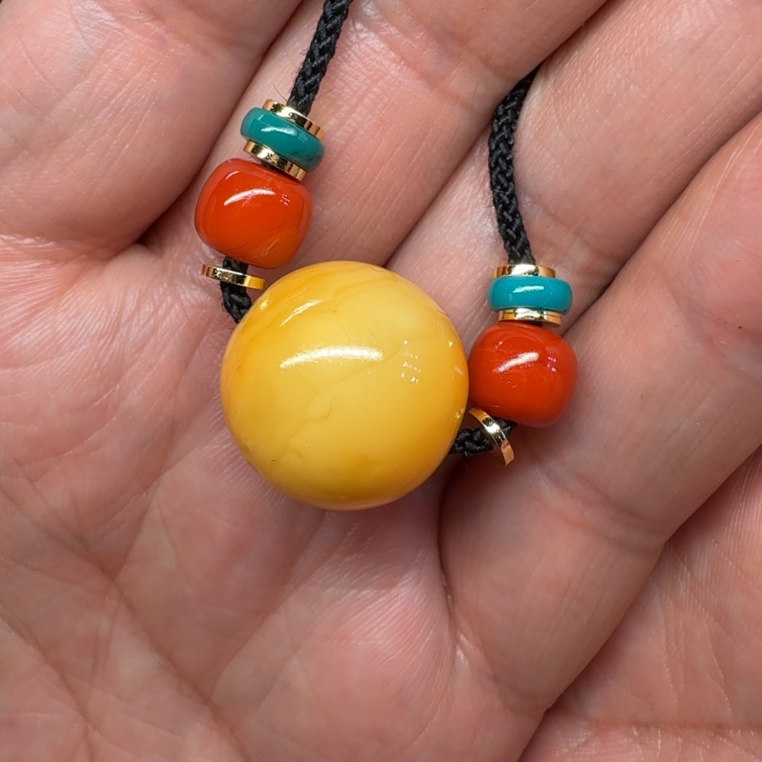 雪***人蜜蜡未镶嵌颈饰藏传精品蜜蜡吊坠