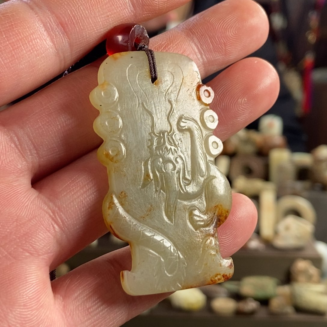 和田玉挂件未镶嵌叶*