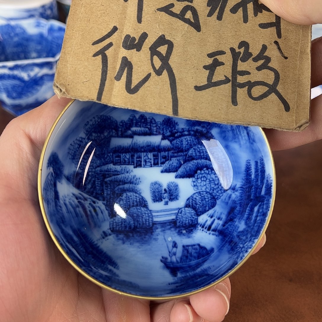 日***明瓷片景德镇全手工手绘陶瓷