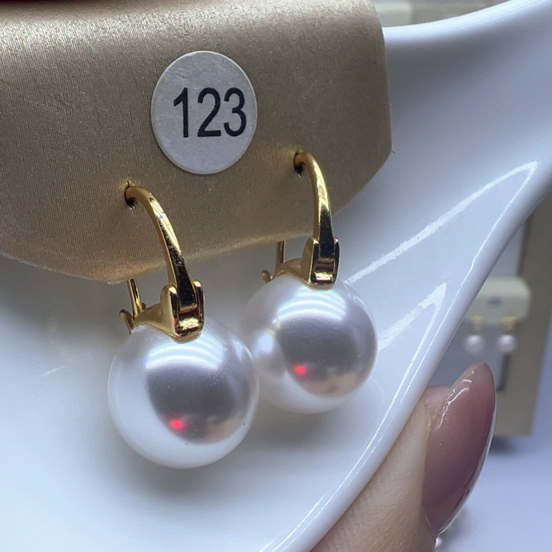银S925镶嵌淡水珍珠耳饰