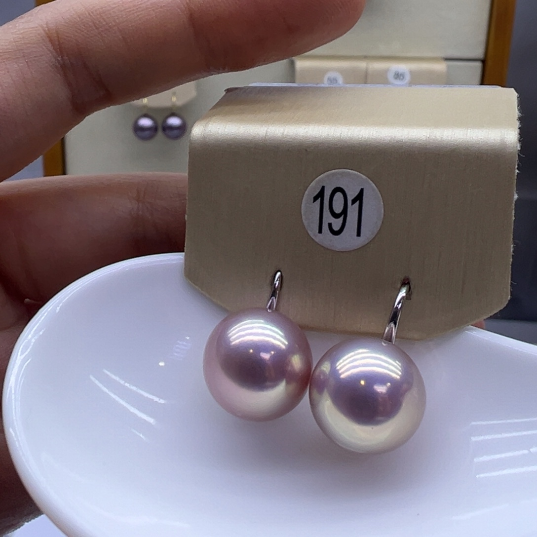 耳饰银S925镶嵌淡水珍珠