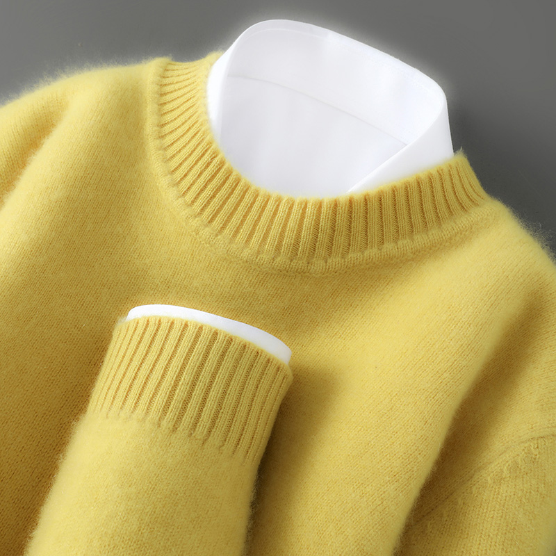 男士半高领加厚毛衣套头衫100%全羊毛秋冬新款针织衫BH8134-0900