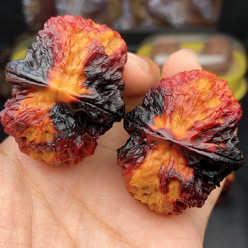 【闪购商品】文玩核桃把件44尺七彩太湖元宝