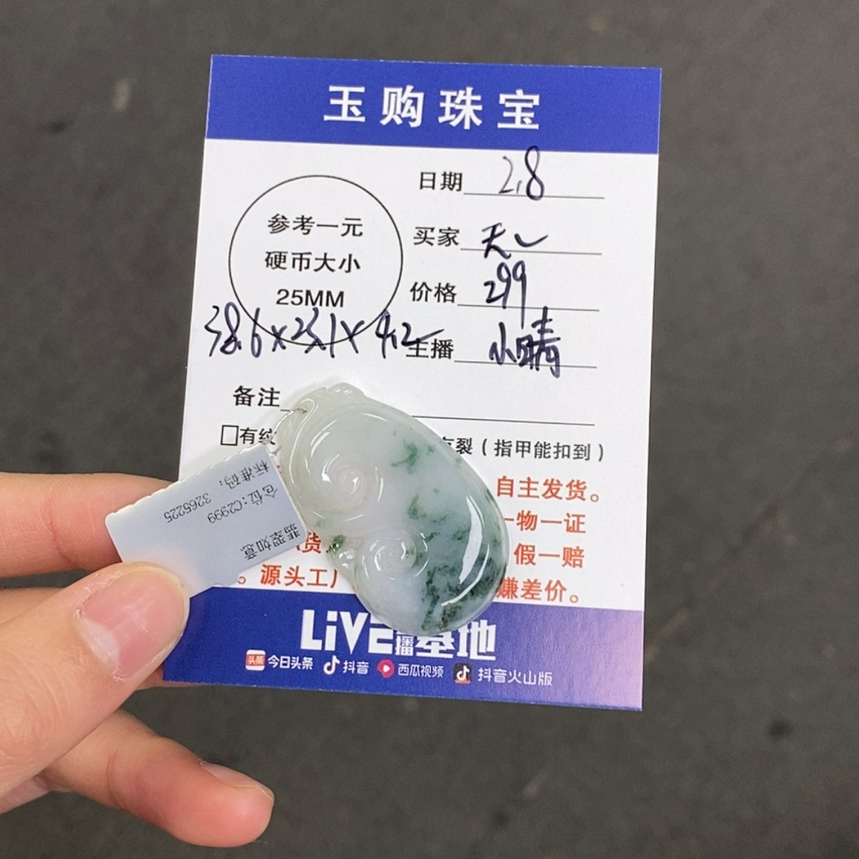【闪购商品】翡翠颈饰未镶嵌?****?如意