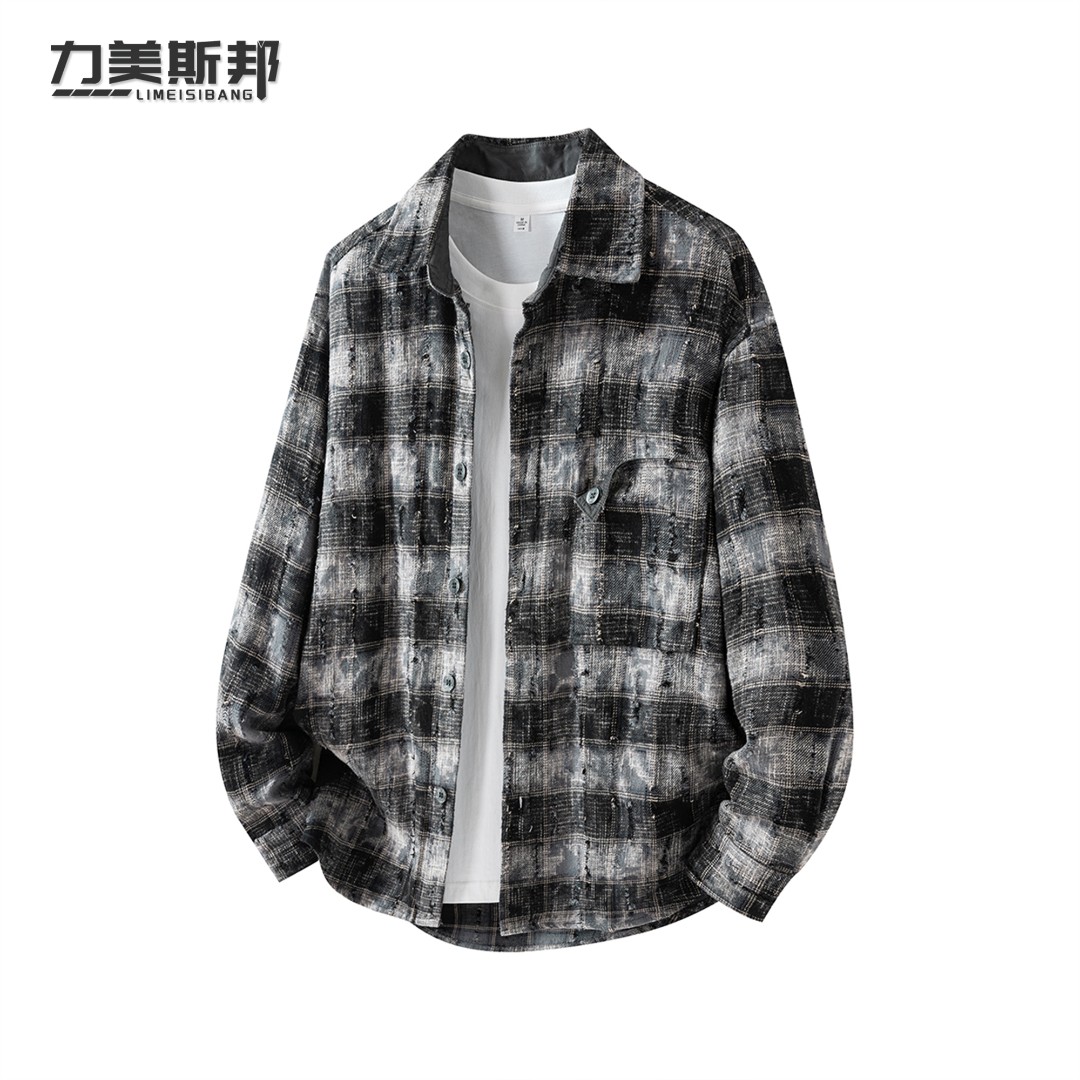 【欲盖弥彰】品质工装衬衫男款宽松休闲条纹外套