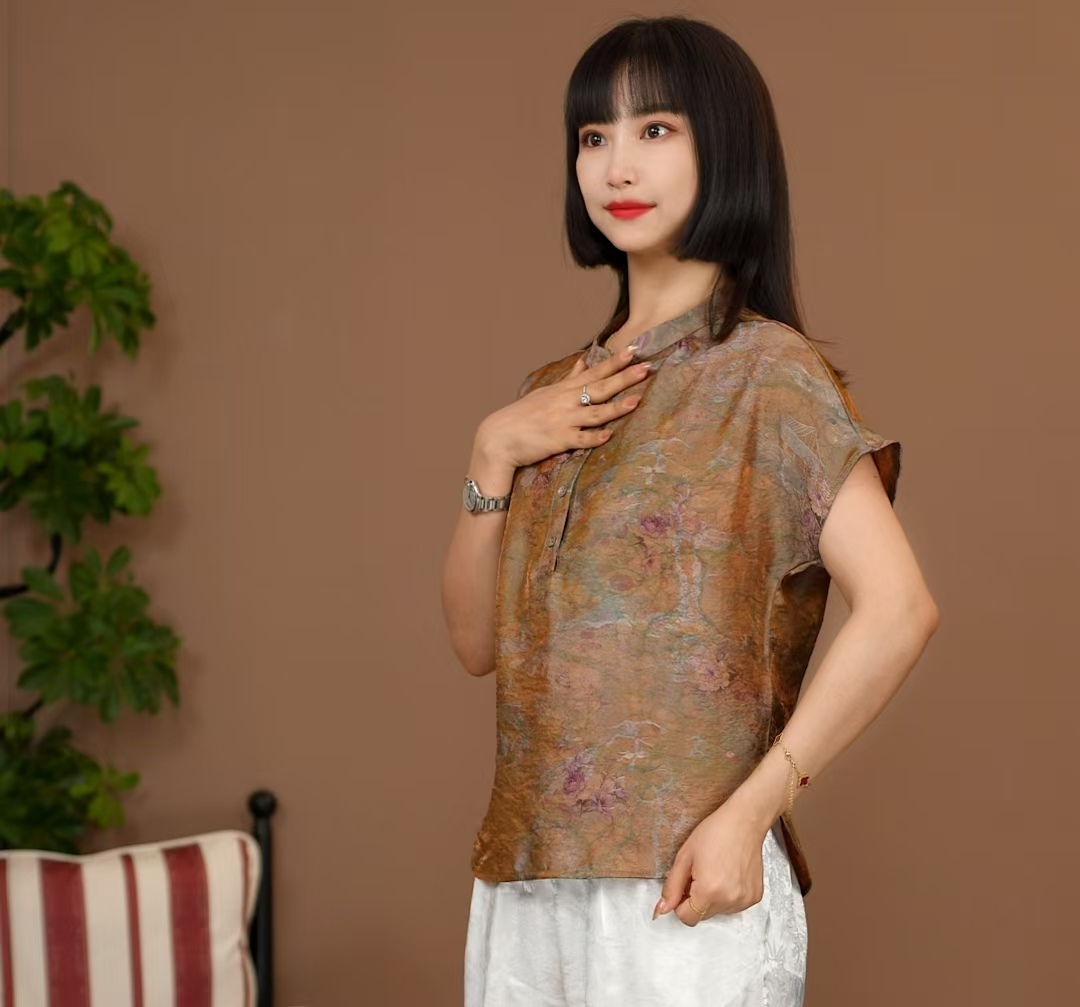 雾妍 2025新款夏季新中式设计师气质百搭国风上衣127-124