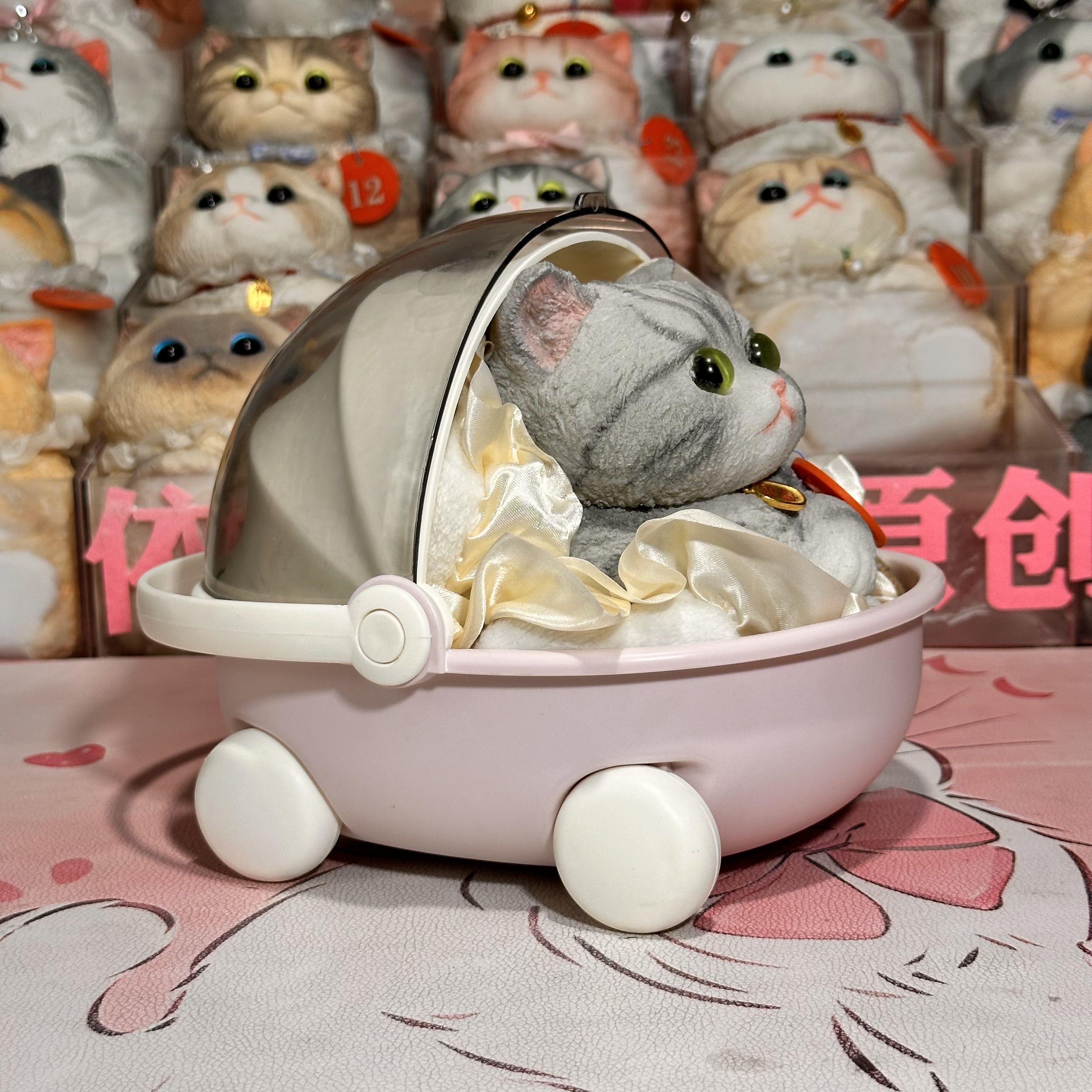 【正版安全】纯手绘仿生猫猫捏捏乐Q弹大猫捏捏解压安全礼物摆件