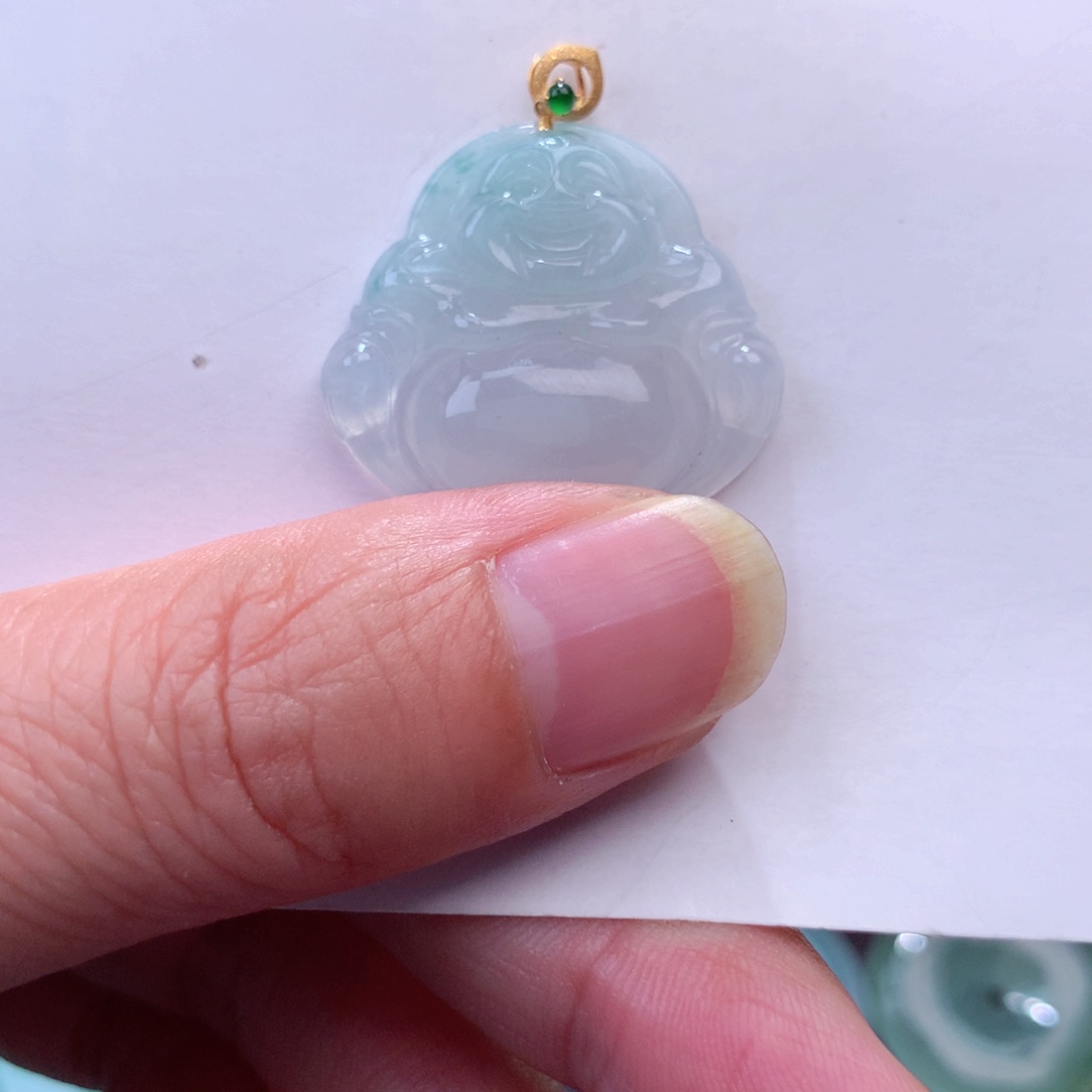 翡翠吊坠(不含链)18K金镶嵌北****师