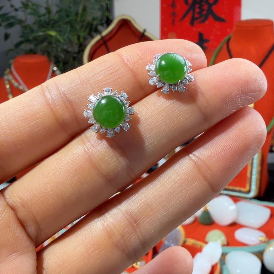 和田玉银S925镶嵌颈饰