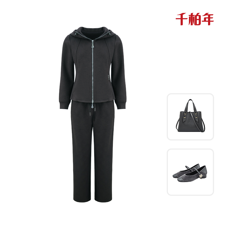 【一套过冬】【双层加厚羊毛保暖套装】运动连帽卫衣休闲套装-C1689