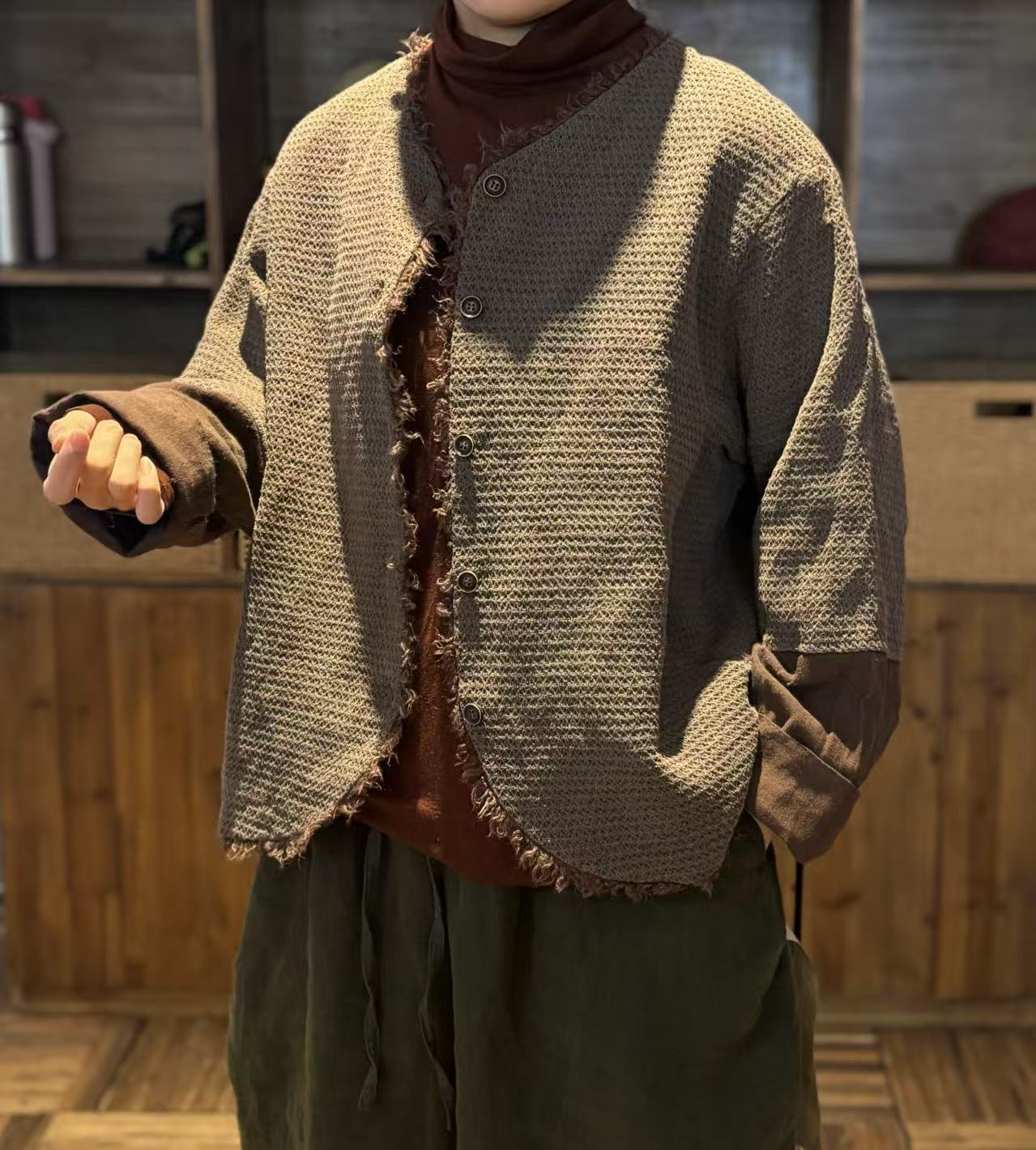 古澜木-2566春秋双层开衫外套上衣