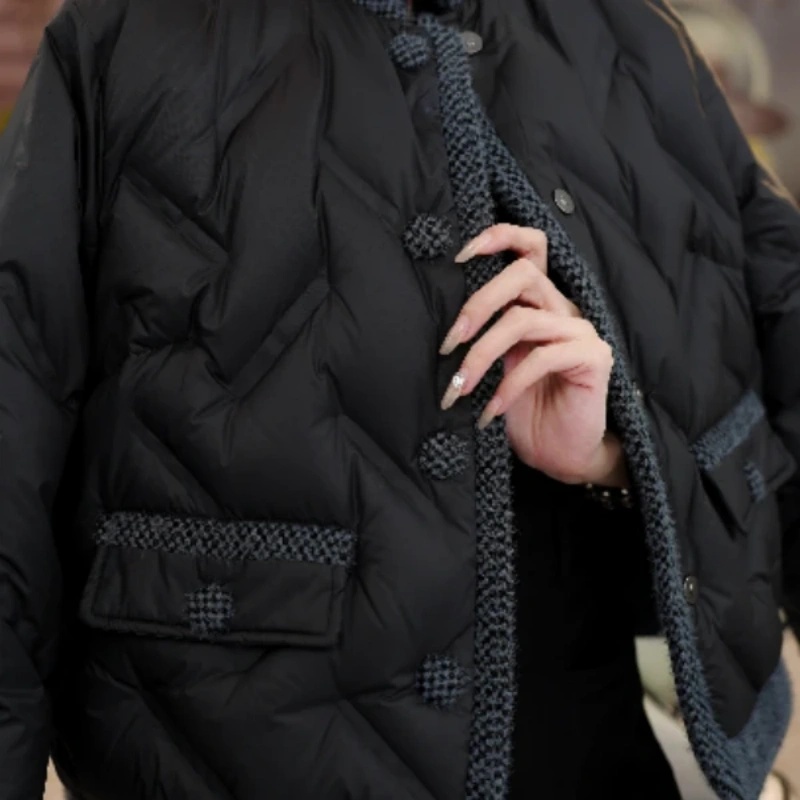韩系穿搭休闲百搭棉服女2025冬季新款设计感小个子保暖加厚外套潮