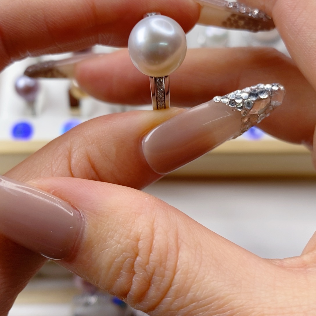 淡水珍珠戒指银S925镶嵌