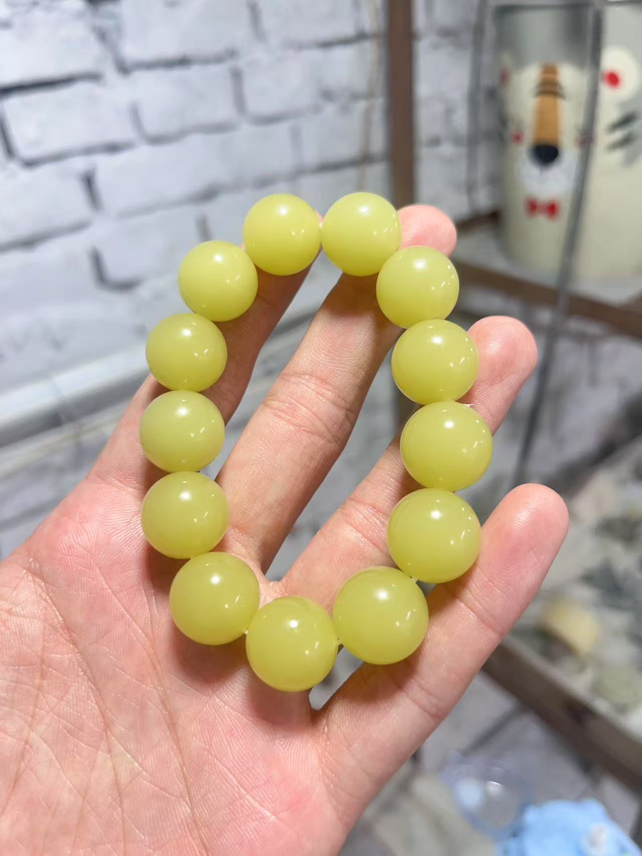 山料鸡油黄卡16mm手串