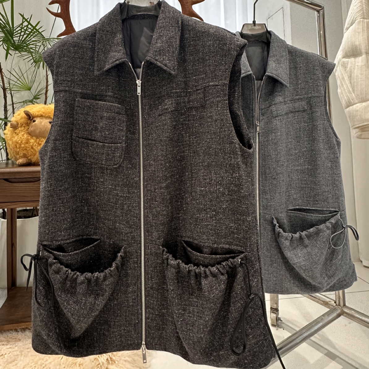 猫系21000版。lp毛线轻奢时尚2025秋冬新品马甲女马夹