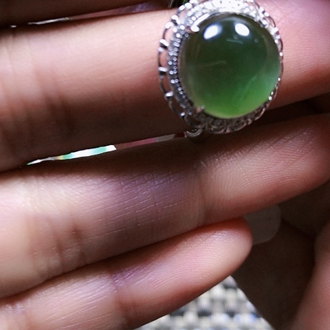 和田玉银S925镶嵌戒指