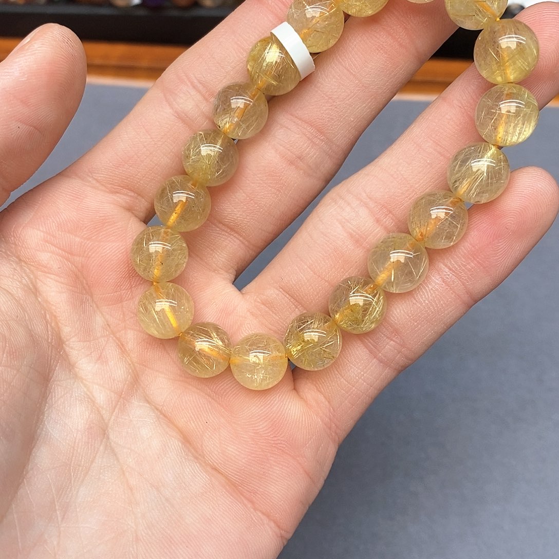 水晶手链未镶嵌7金发10mm