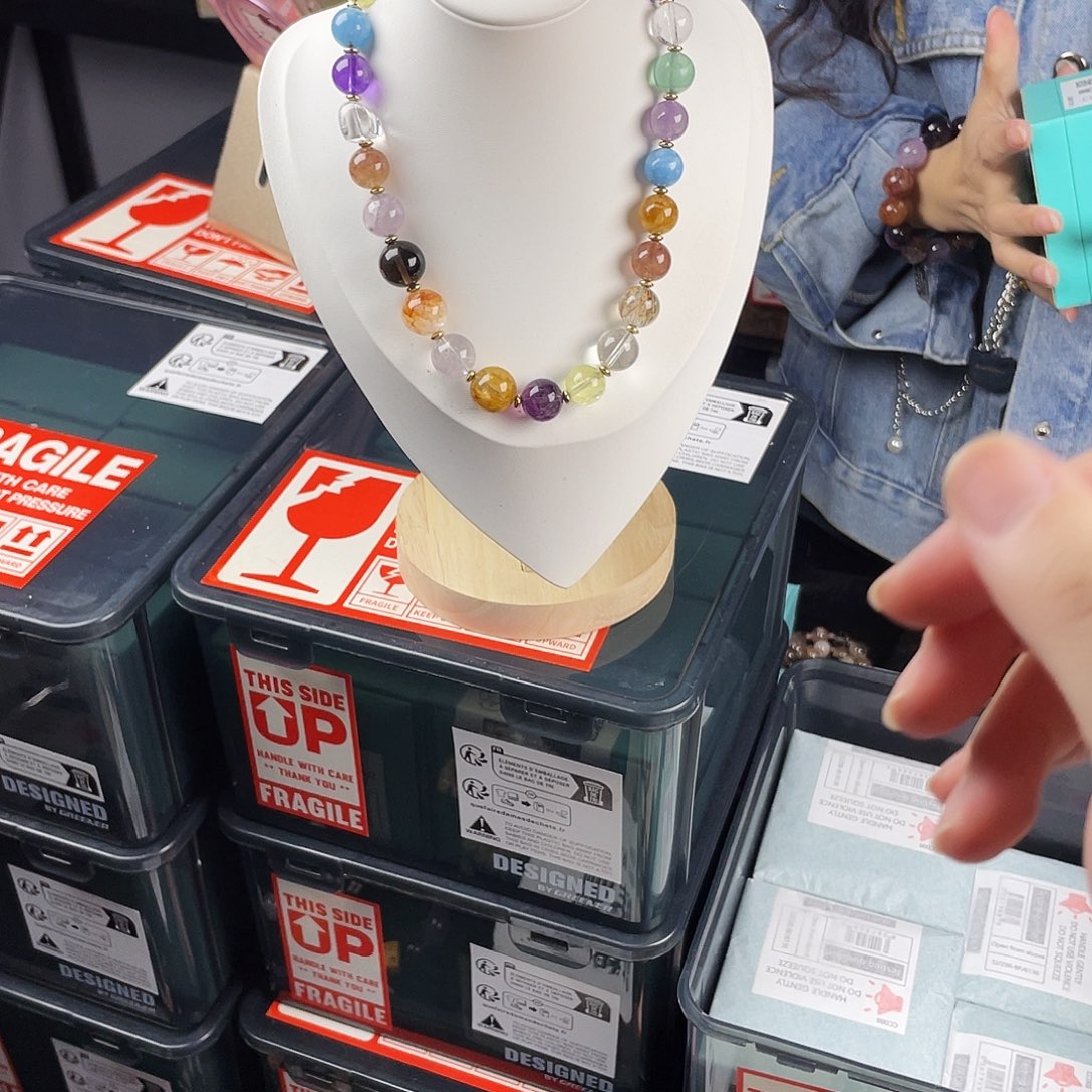 手串水晶银S925镀金镶嵌