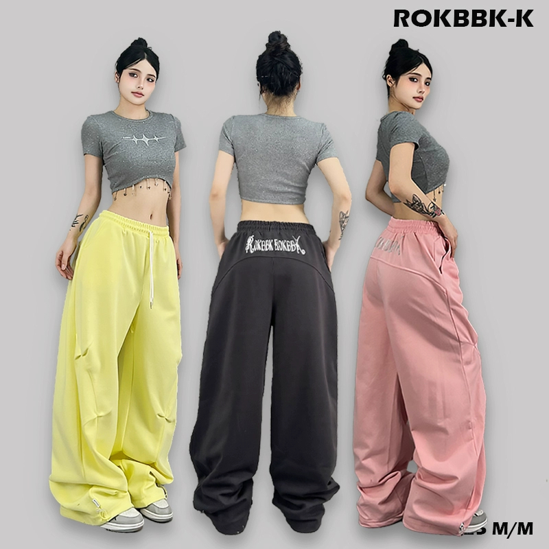 ROKBBK-K/布韩街舞潮牌运动裤女宽松版型休闲裤嘻哈jazz爵士长裤