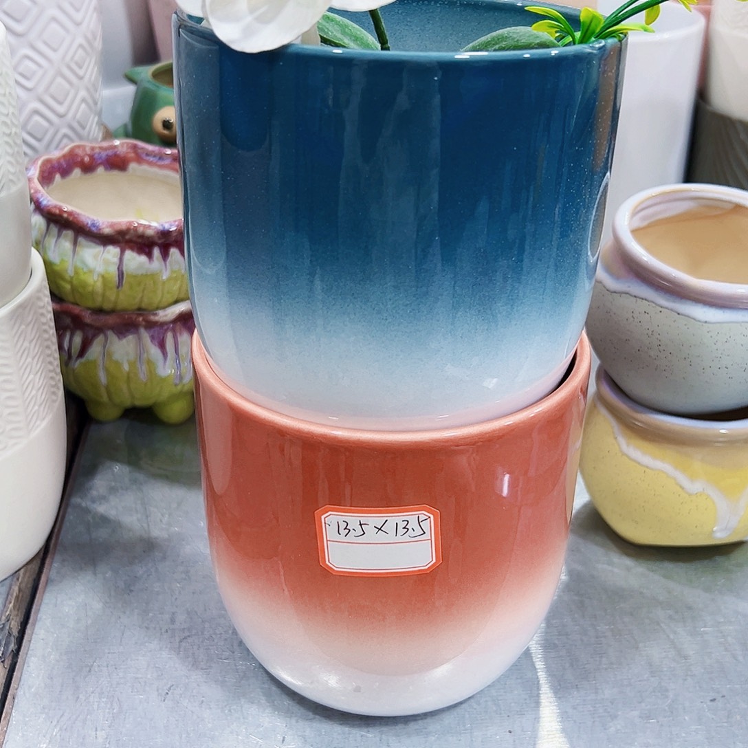 有孔，外贸尾单陶瓷花盆凑单10米包邮