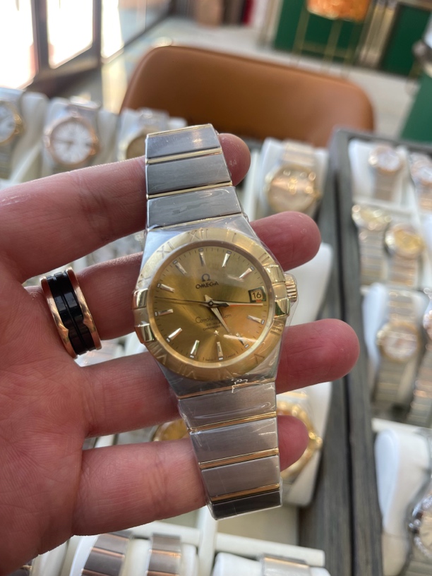 99新 Omega/欧米茄 欧米茄星座系列/38mm/金盘条钉