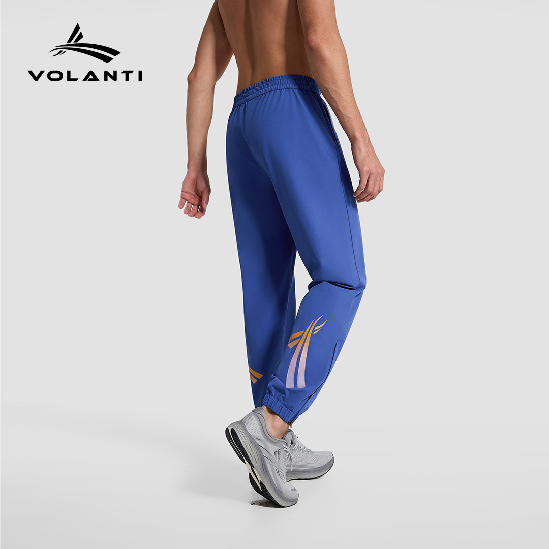 火影2.0炫彩蓝速干运动长裤休闲跑步宽松轻薄透气速干侧边拉链