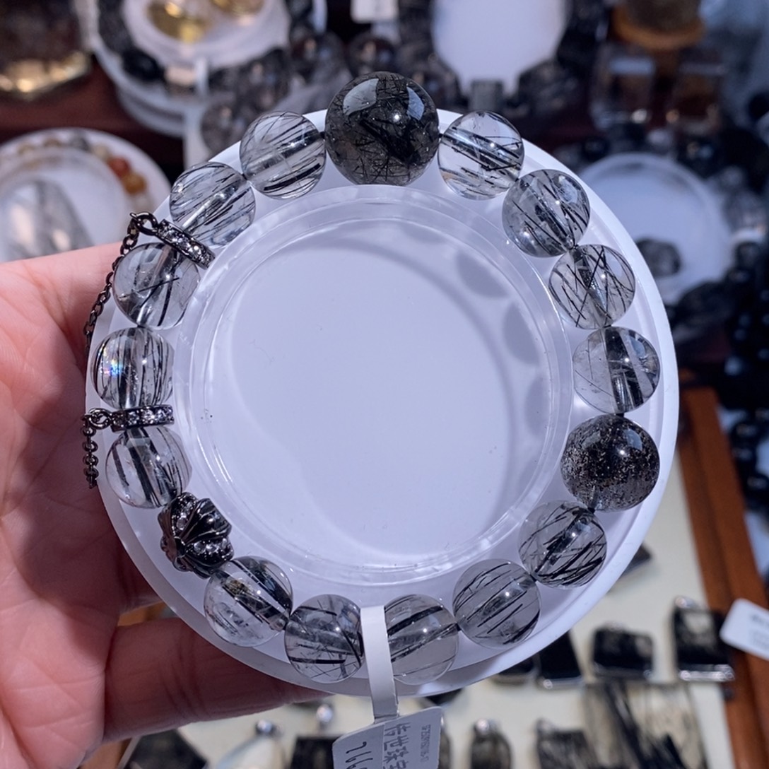 未镶嵌水晶手链黑发晶顺发11mm设计款全透体