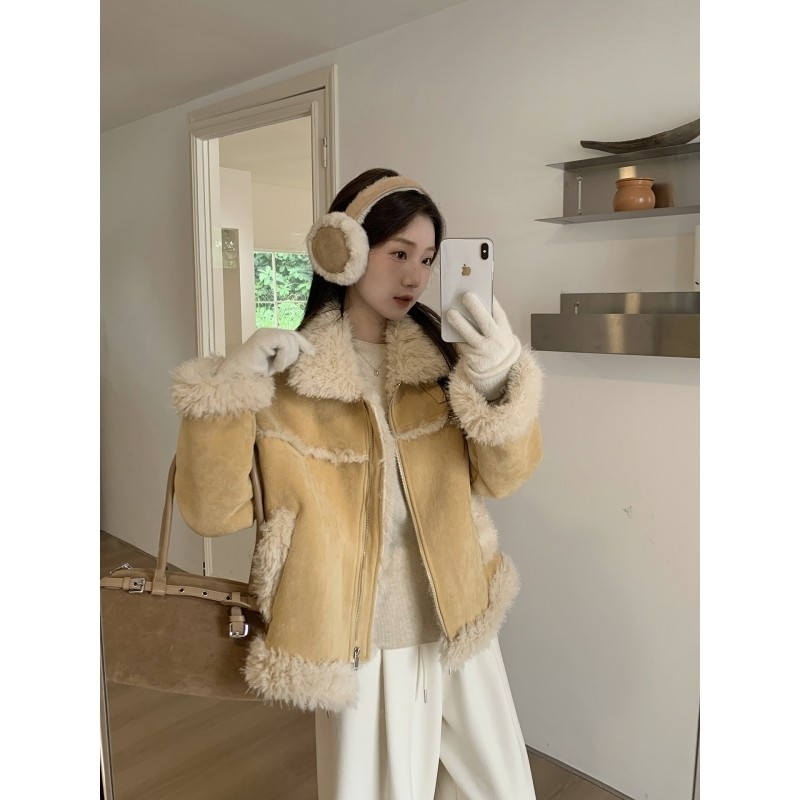 【年终捡漏】乌77小个子加厚糕糕毛短外套女软糯保暖毛绒上衣冬季