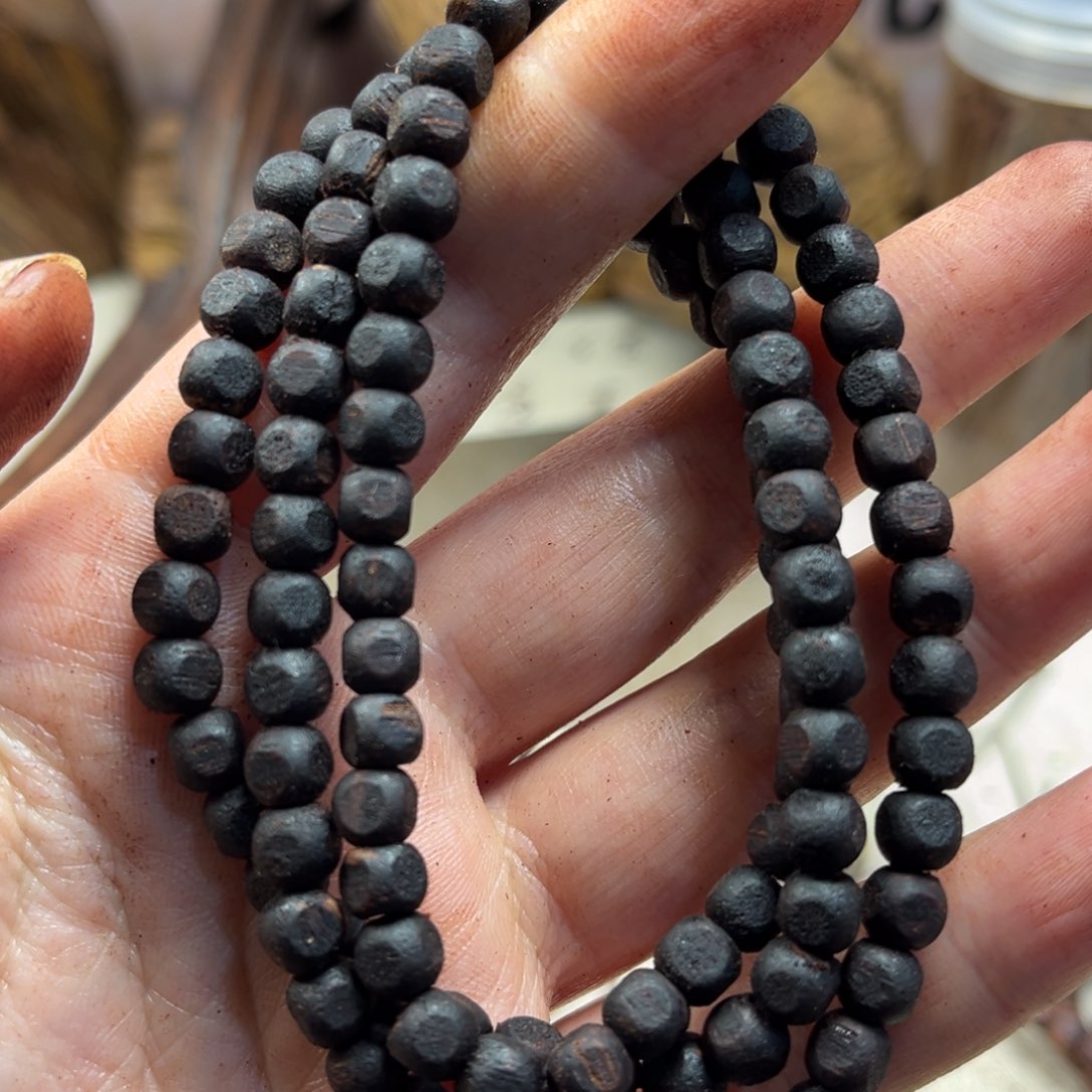 降真香手串/手链5.5x5.5方糖珠东枝奇楠黑油麻丝