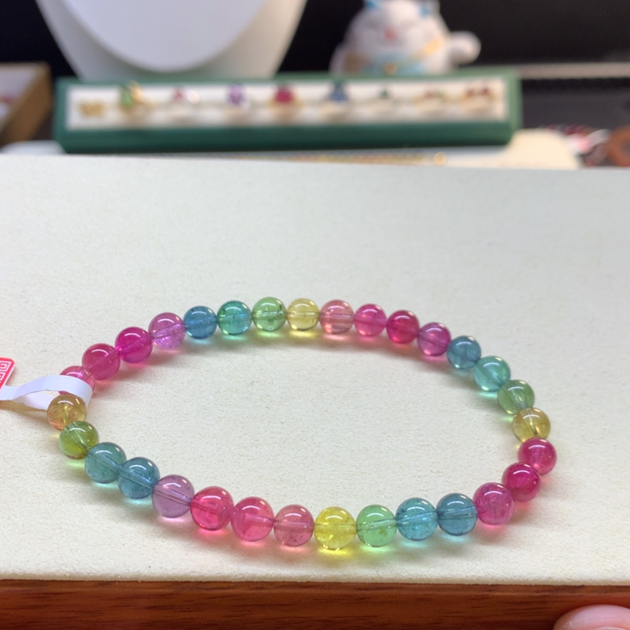 【闪购商品】碧玺手串未镶嵌艳丽荧光色标6.2mm