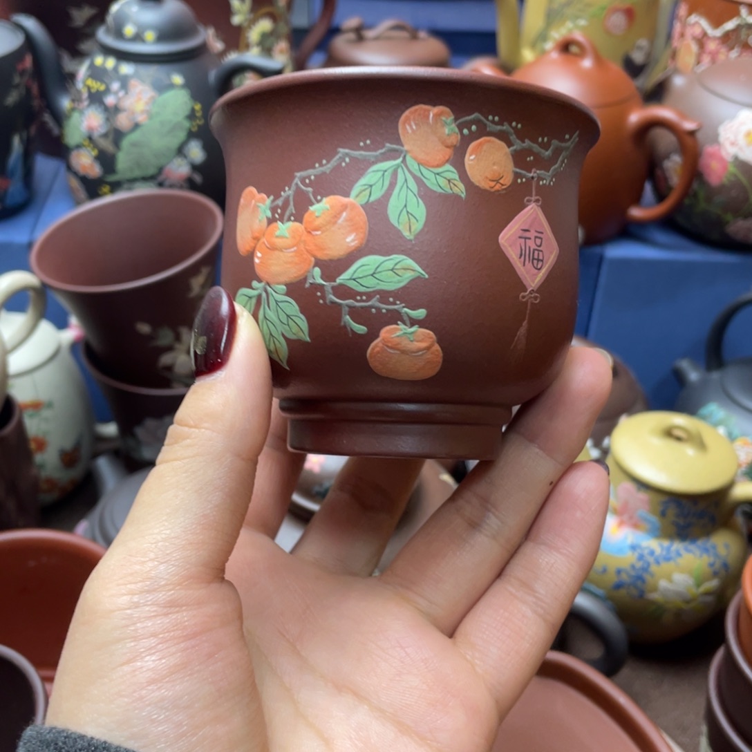 红泥茶杯紫砂主人杯150cc