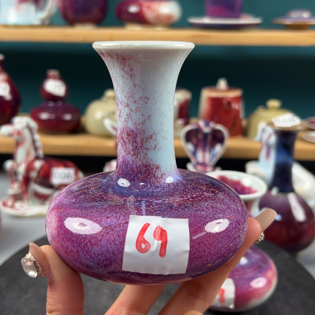 瓷片全品无暇花瓶纯手工