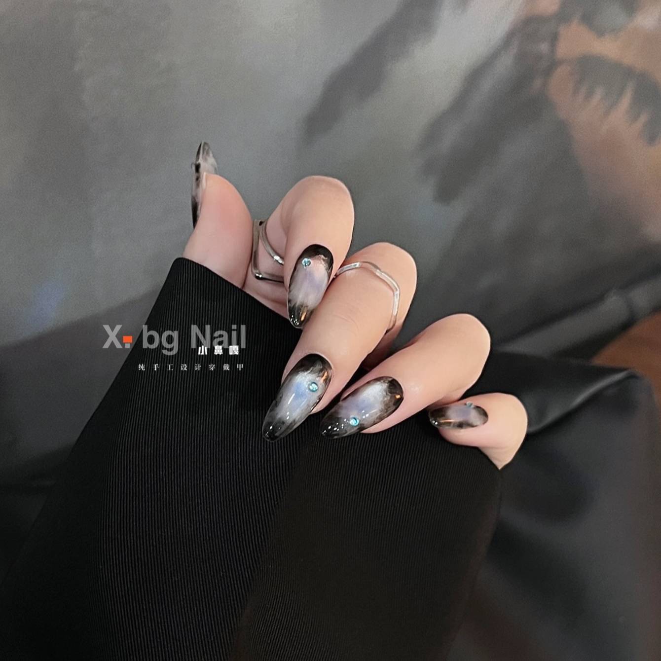 【星云】X_bg Nail小鼻嘎设计晕染显白高级纯手工穿戴甲