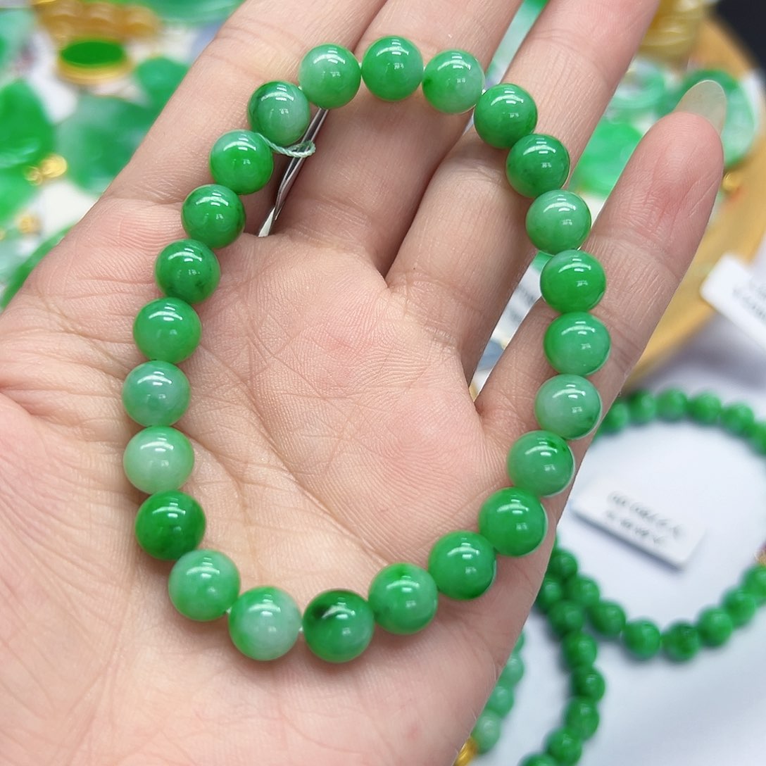 翡翠手链未镶嵌天然缅料A货一件