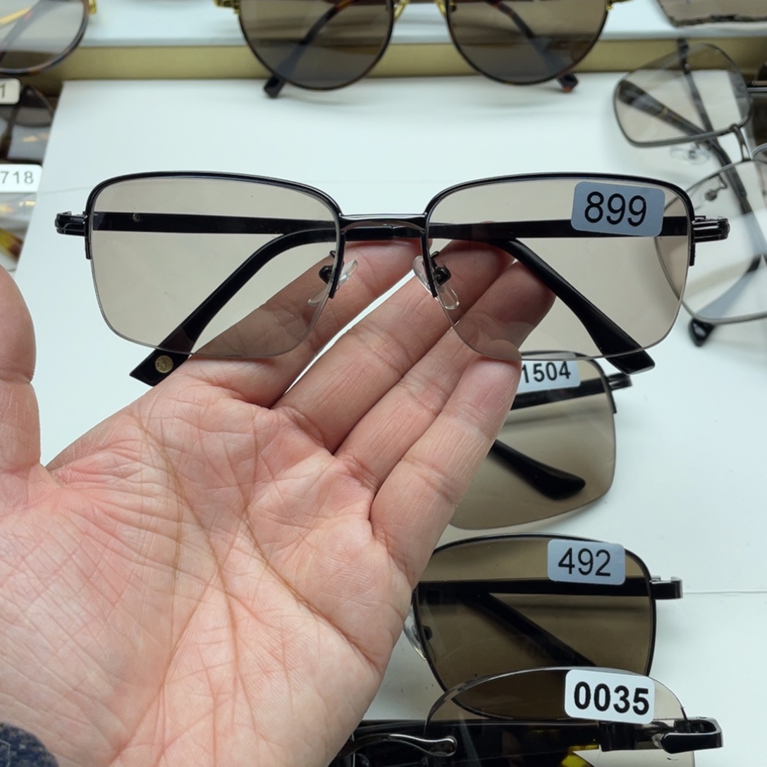 茶水晶半框眼镜 899