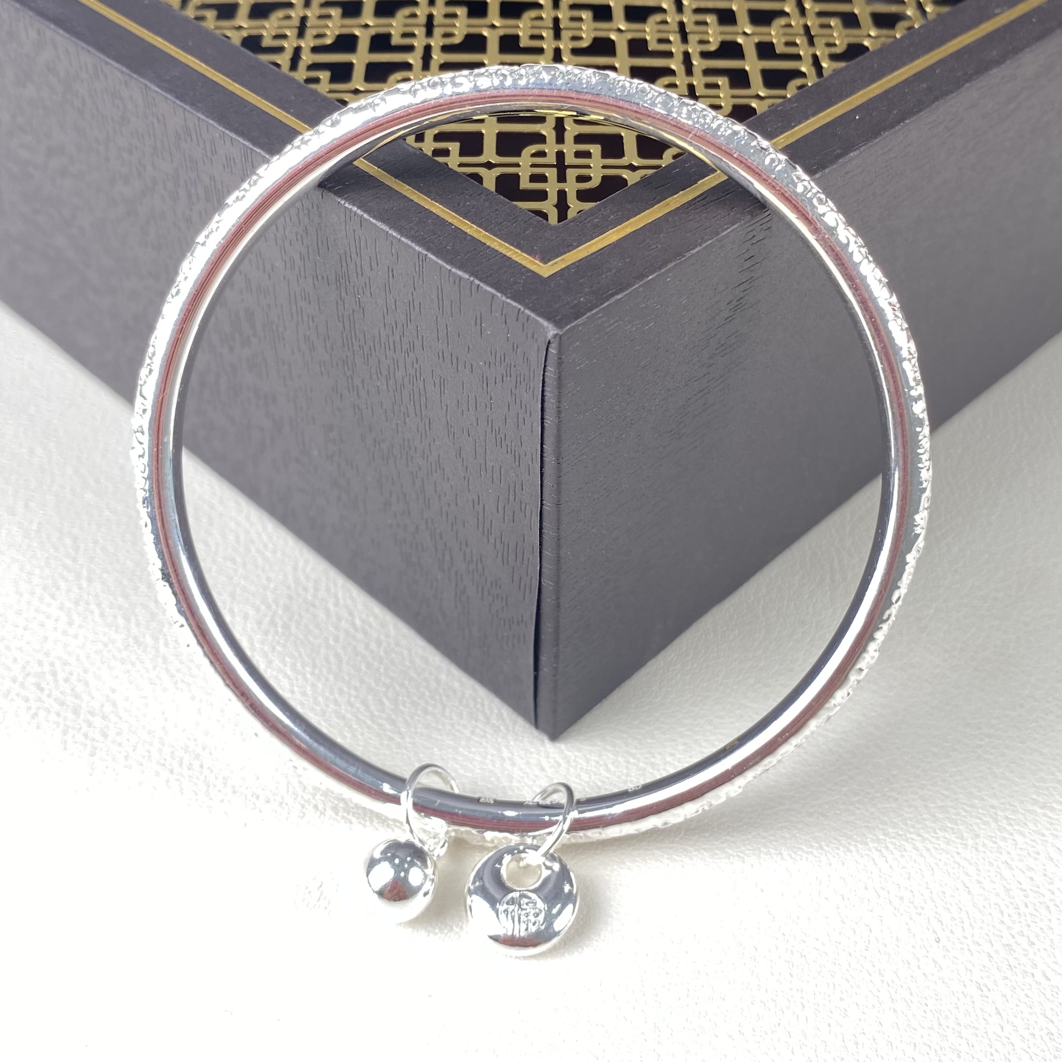 足银手镯 水贝国韵银饰甄选【足银999.9福袋手镯】时尚实心经典百搭