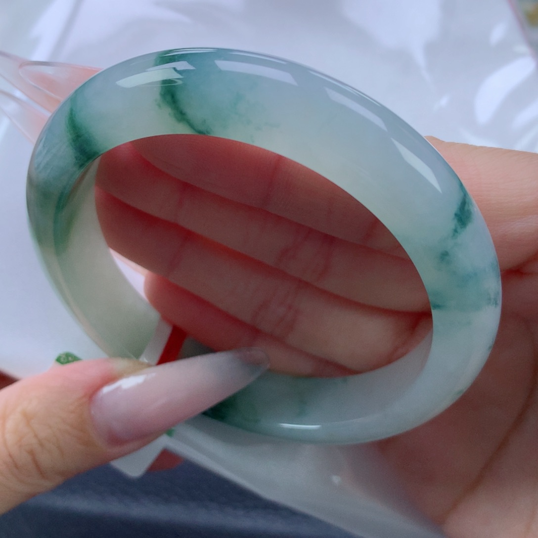 翡翠未镶嵌手镯缅甸天然翡翠A货57