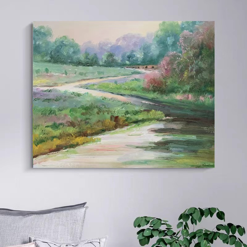 《林蹊》50*60含内框，刘春建手绘油画装饰画，客厅背景墙挂画
