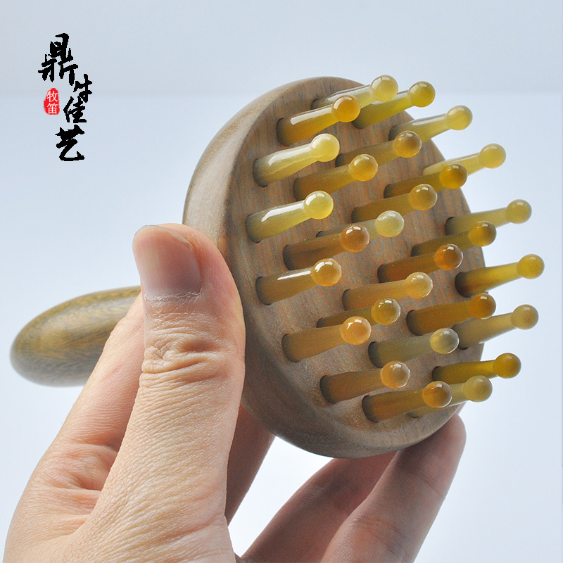 天然牛角檀木按摩梳头部身体通用经络疏通放松梳家用防静电