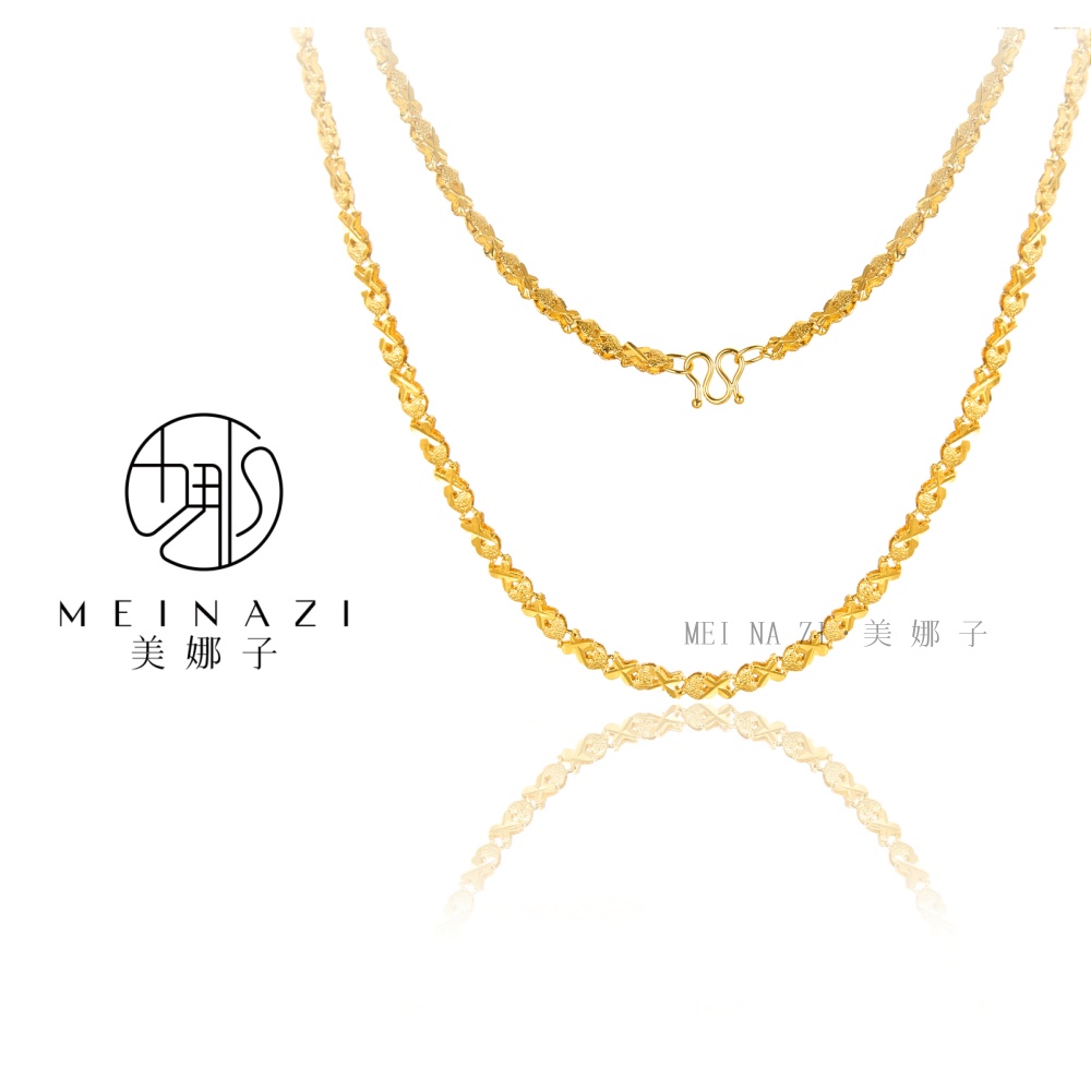 项链   MEINA/新款爆闪四叶项链气质时尚精致