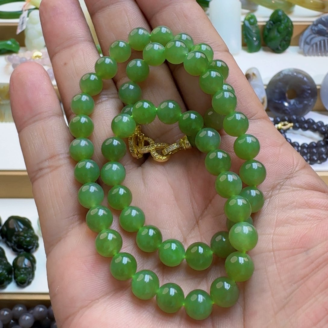 和田玉未镶嵌颈饰碧玉卡8