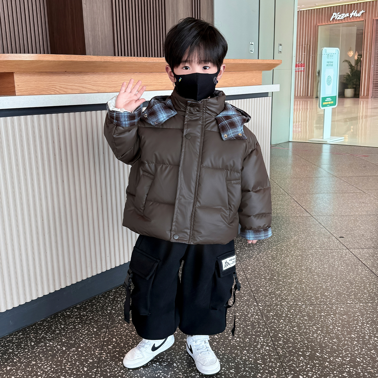 童装儿童棉服男童冬季加绒棉袄外套2025新款男宝冬装加厚保暖衣服