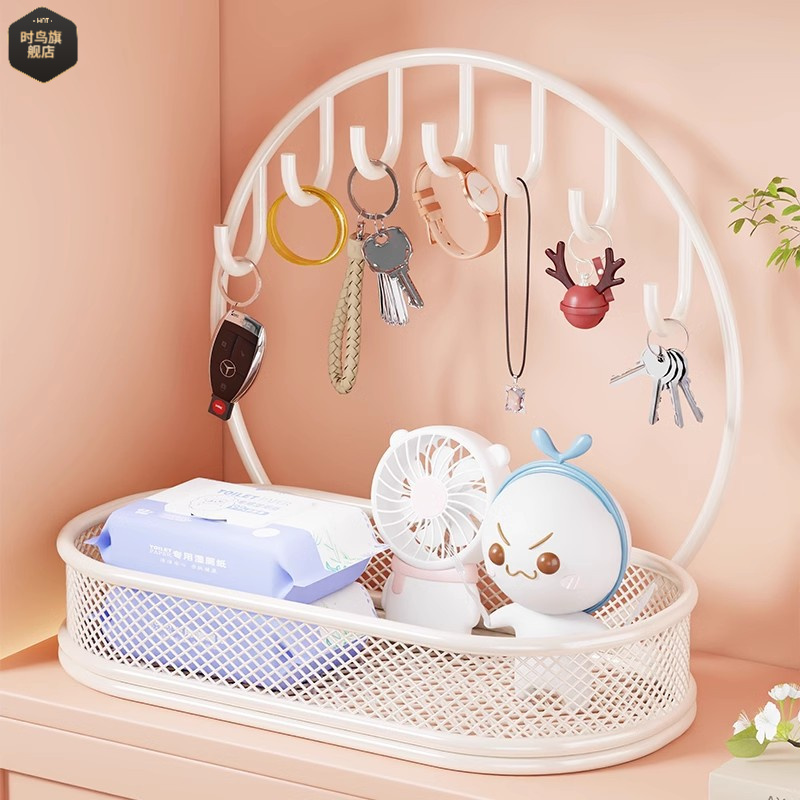 入户玄关钥匙收纳托盘挂钩摆件创意桌面饰品收纳整理鞋柜上置物架